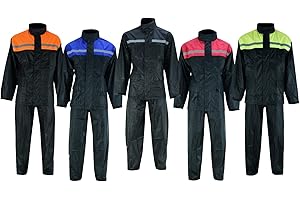 WMW WALI MOTO WEAR Motorrad-Regenbekleidung, winddichter Regenanzug, Motorrad-Regenanzug für Damen und Herren, Sport-Regenanzug Neon Schwarz Orange