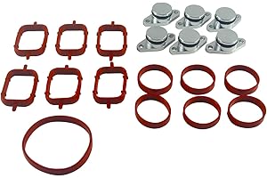 ZEALfix Swirl Flap Delete Kits with Inlet Manifold Kit 6 Valve Cap 22mm + 13 Inlet Gasket 11617790198 for B-M-W M47 E87 E46 E90 E91 E92 E93 E39 E60 E83 E53 11612246945 11612245439