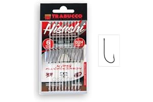 Lenza Montata Trabucco HISASHI – Amo Serie 11011 O’Shaughnessy Black Nickel Forged – 100% Fluorocarbon 200 cm – Surfcasting, Bolentino, Fondo