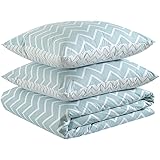 Amazon Basics - Bedding set, 100% super soft cotton, 155 x 200 cm / 80 x 80 cm, chevron