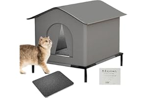 WSCWL Outdoor Cat Cave, Insulated Outdoor Cat House Weatherproof, Insulated Cats Houses Houses Bed Warm Elevated Feet Stray Cats Shelter Safe Outside House Shelter For Winter
