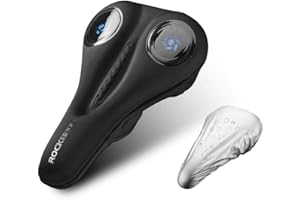 ROCKBROS Couvre Selle VTT Housse Coussin Selle de Vélo en Gel Couvre de Siège Silicone pour Vélo de Route Electrique VTT avec Housse de Pluie Anti Poussière Homme Femme Noir Rouge Bleu