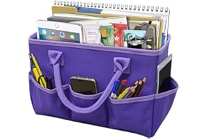 TOPOQ Art Craft Supplies Tote Storage Caddy Organizer for Artists and Kindergarten Teachers, Stationery Carrying Case for Drawing Books and Notebooks, Paint Brushes