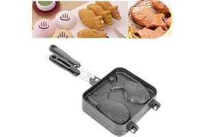 Kopinma Taiyaki - Sartén para gofres de taiyaki, molde de pescado de Taiyaki, molde de doble cacerola, sartén doble con para el hogar, bricolaje, cocina, fiesta, postre