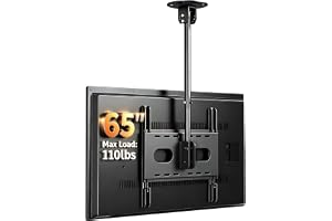 suptek TV-fäste i tak passar de flesta 26-55 tum LCD LED-plasmapanelskärm med max VESA 400 x 400 mm laddad upp till 45 kg/100 lbs justerbar höjd MC4602