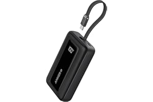 Anker Zolo Power Bank, 10,000mAh 30W High-Speed Portable Charger with Built-In USB-C Cable, Fast Charging Battery Pack for iPhone 17/17 Air/17 Pro/17 Pro Max/16/15 Series, Galaxy, iPad, and More