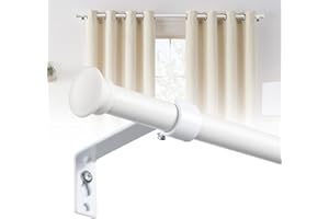 DAKEPOLE Gardinenstangen Weiß 71-210cm, 16mm Durchmesser Stabile Gardinenstangenset Edelstahl für Schlafzimmer, Wohnzimmer, Kinderzimmer
