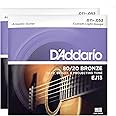 D'Addario EJ13 80/20 Bronze Acoustic Guitar Strings, Custom Light, 11-52 (2 Pack)