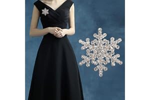 TseenYi - Spilla a forma di fiocco di neve, con diamanti sintetici, spilla natalizia per vestiti, gioiello da regalo per uomini e donne, colore argento
