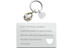 DABIHU Engagement Gifts for Couples Engagement Gifts Engraved Wallet Card Insert Bridal Shower Gifts For Bride Engagement Wedding Gifts for Boyfriend Girlfriend Husband Wife Engaged Couples Jewelry Gifts