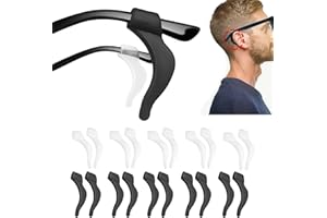 BFQZ 20 Pcs Silicone Ear Hooks, Silicone Glasses Ear Cushion Grip, Anti Slip Eyeglass Ear Cushions, Glasses Ear Grips, Glasses Grips Behind Ears,Glasses Anti Slip,for Glasses, Sunglasses, Reading Glasses