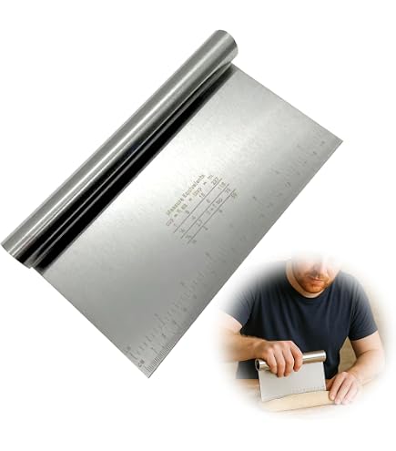 Set De 3 Spatules Grattoirs à Pâte Inox 15/20/25 Cm - Avec Graduation Pour Pâtisserie, Pizza, Pain - 9