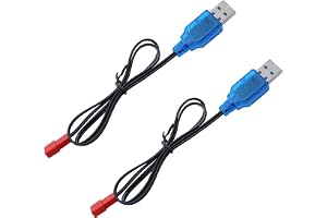 Tosiicop 3,7 V Lipo batteriladdare – JST-2P kontakt laddkabel universal uppladdningsbar Li-ion batteriladdare med USB-kabel f