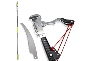 AMAZY Iceberk Podadora telescópica (1,80 – 5,40 metros) + sierra – Tijeras de podar telescópicas para árboles y arbustos, corta ramas hasta 3,6 centímetros