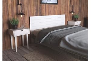 LA WEB DEL COLCHON - Cabecero de Madera Rústico Vintage para Cama de 150 (160 x 90 cms.) Blanco nórdico | Cabeceros Madera | Dormitorio Matrimonio | Cabezal Cama |Estilo nórdico