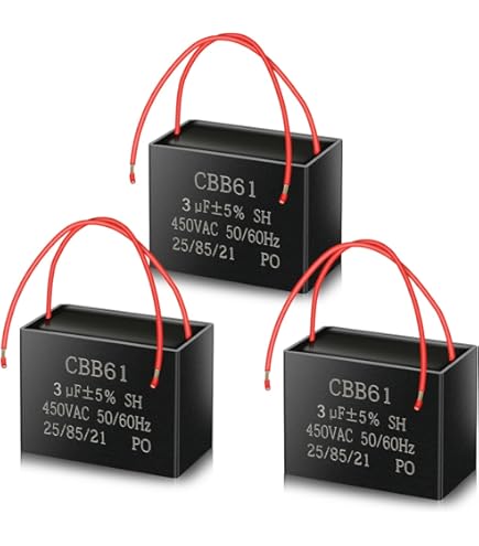 DollaTek 2Pcs CBB61 1uF 450V AC 50/60Hz Condensador Corriente del Motor de Ventilador del acondicionador de Aire
