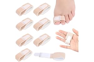 VZUHSW Ensemble de 8 Bandages rembourrés pour Les Orteils en Marteau, pour la Correction de fractures, de torsions et de chevauchement, Idéal pour Les Orteils cassés, Les Pinces et Les courbures