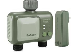 CROSOFMI Wifi Water Timer for Irrigation 2 Outlets Garden Bluetooth Hose Timer Automatic Sprinkler Timer with WIFI Hub Wireless Remote APP Control System for Lwan Greenhouse