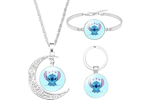 PIIMNT Mädchen Ketten, 3pcs Mädchen Schmuck Set Mädchen Anime Sachen Halskette Mädchen Geschenke Armband Schlüsselanhänger Halskette Mädchen für Kinder Schmuck Geschenk Freundschaftskette