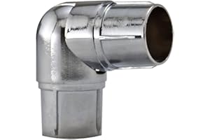 CASEETO Your Home Online 19mm & 28mm Single Corner Bay Window Curtain Pole Elbow Joint Connector Bracket Rod (Polished Chrome, 19mm Diameter Poles)