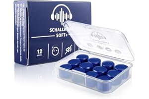 Schallwerk ® Soft+ 12 bouchon d'oreille en silicone – bouchons d'oreille souples pour le sommeil – suppression du bruit – casque anti bruit pour dormir