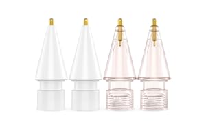 NIUTRENDZ Pack de 4 Pointes de Rechange pour Apple Pencil 2nd et 1st Génération Amélioration Métal Fine Tip Haute Sensibilité Embout Nibs de Rechange Stylus (Blanc + Rose)