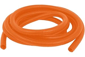 MOCNT Tubo Corrugato Flessibile Auto Chiuso Tubo Guaina Isolante Protettivo Cavo Filo per Guaina Ondulata Cavi Elettrici Gestione Arancione Esterno 10mm Lunghezza 15Metri
