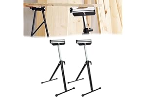 HENGMEI Lot de 2 tréteaux de travail réglables en hauteur et pliables avec pieds antidérapants 68-107 cm