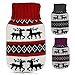 Produktbild 2 x HC-Handel 910243 Wärmflasche mit Strickbezug mit Elchmotiven Rollkragen 1 Liter 28 x 16 cm rot, grau oder lila