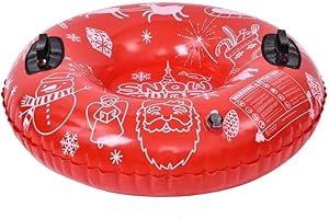 FRILLA Aufblasbare Schneereifen mit Griffen, Aufblasbarer Schlitten, Schneereifen mit abnembarer Schleppleine, Schneeschlauch Rodelreifen mit gepolstem Sitz für Kinder & Erwachsene - SNOWRIDER