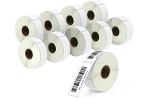 BETCKEY - 25mm x 76mm(1 in x 3 in) Perforadas Etiquetas Térmicas para Código de Barras y Dirección Compatible con impresoras Zebra y otras [10 Rollen/5200 Etiquetas]
