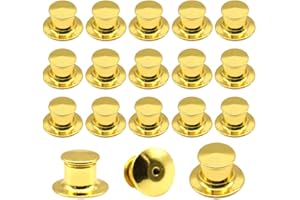 Hocansen 30 Pezzi Perni di Bloccaggio 10mm Metallo Chiusura a Perno Spille di Fissare per Badge,Gioielli Artigianato, Fai da Te (Oro)