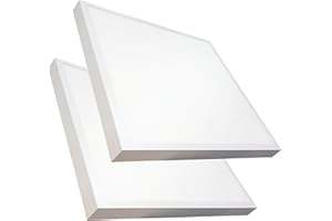 LED ATOMANT Pack of 2 Quadatic LED Surface Ceiling Light 60 x 60 cm 48 W, CCT (Colour Selector Switch Warm White, Neutral White or Cool White), 5500 Lumens, Includes Driver