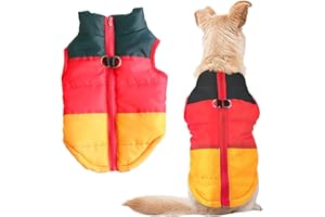 Idepet cappotto per cane e gatto con guinzaglio di ancoraggio, colore patchwork, gilet imbottito per cucciolo, chihuahua, carlin