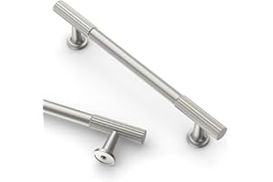 Amerdeco 10 Pack Brushed Satin Nickel Cabinet Pulls 6.3 Inch(160mm) Hole Centers Kitchen Cabinet Handles Solid Zinc Alloy Cabinet Hardware Drawer Pulls AM020