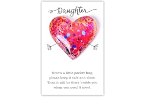 SHIQIAO SPL Daughter Gifts from Dad Mum A Little Pocket Hug Love Heart Token for Daughter Birthday Gifts for Women Daughter Keepsake With Card Mini Heart Ornament for Daughters