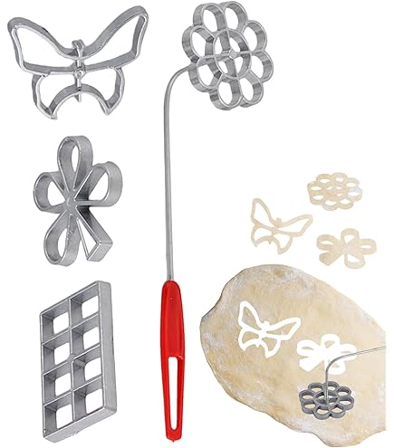 Set 4 Stampini Per Rosette Biscotti - Forme Farfalla, Stella, Foglia, Fiocco Di Neve - Foto 4