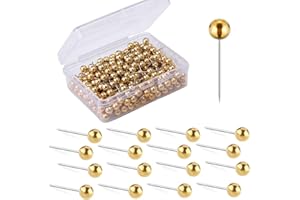 CPJJ Alfileres para Tableros de Corcho, Chinchetas para Mapas, Agujas de Marcado de 4 mm x 15 mm, Agujas de Cabeza Redonda, para Tableros de Corcho, Clavos de Corcho, Aproximadamente 200 Piezas
