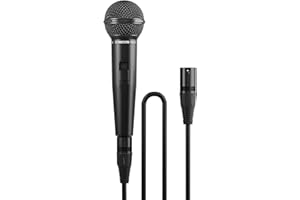 Phenyx Pro Dynamic Vocal Microphone, Cardioid Microphone with ON/Off Switch, 16.4 ft XLR Cable, Mic Clip, Storage Bag, Wired Handheld Mic for Singing, Stage, Studio, Karaoke (PM-25S)