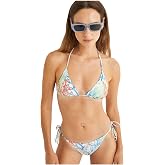 Koton X Şahika Erc&uuml;men - &Uuml;&ccedil;gen İpli Bikini &Uuml;st&uuml; Mercan Baskılı