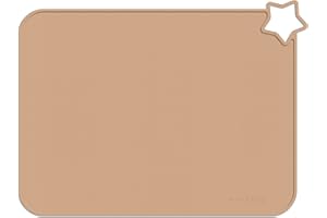 Minifolk Single Silicone kids Star table mat | Baby Toddler Placemat | Non Slip Mat | Mess free (Apricot)