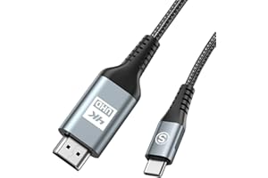 MAXGROUP 6M USB Type C to HDMI Cable 4K, Thunderbolt 4/3 to HDMI Lead Braided Wire for iPhone 15 Pro Max, MacBook Pro/Air, iPad Pro/Air/Mini, Samsung Galaxy, HP, Dell, Laptop, Phone to Monitor TV iMac