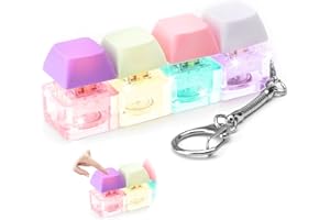 HENGBIRD Clavier Fidget avec Lumière LED - Porte Clé Drôle pour Décompression, Décoration et Soulager Le Stress - Jouet Bouton Clicker pour Passer Le Temps