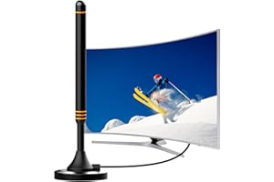 ATOMDREAM TECH DVB-T2 Antenne Innen mit Magnetfuß – DVBT2 Zimmerantenne für Fernseher – Unterstützt 8K 4K 1080P – Kompatibel mit DVB-T & DVB-T2 Antennen – TV Antenne – 5m Koaxialkabel