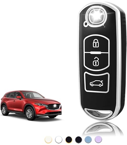 Happyit Siliconen autosleutelhoes voor Mazda 2 3 5 6 CX-3 CX-5 CX-7 CX-9 snelheid Miata MX5 Remote Fob 2 3 4 toetsen (3 toetsen C