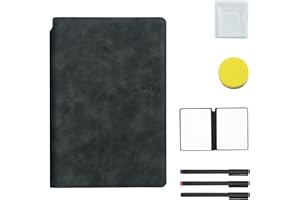 FUSONGQINTANG Mini Whiteboard A5 Piccola Lavagna Bianca Pieghevole Taccuino Riutilizzabile con 3 Penne Cancellabili e 1 Panno Cancellabile a Secco per Studio Riunioni Bozze Messaggi