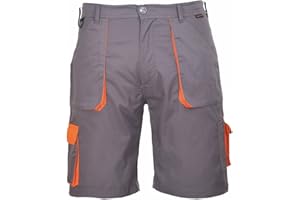 Portwest Pantalones Cortos Portwest Texo Contrast, Tamaño: S, Color: Gris, TX14GRRS