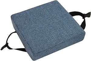qing yun Almohadillas de cojín para asiento de silla, cojines gruesos de 5/8 cm, almohadillas cuadradas antideslizantes para silla, para taburete, jardín, interior y exterior (30 x 30 x 5 cm, azul)