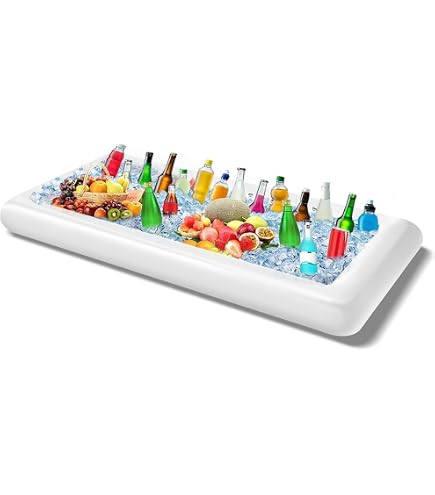 HEMOTON 2-Pack Inflatable Serving Bars With Mesh Covers – Perfect For Pool Parties & BBQs