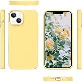 iPhone 13 Uyumlu Sarı Silikon Kılıf Leke Tutmaz İ&ccedil;i S&uuml;et Silinebilir Kapak
